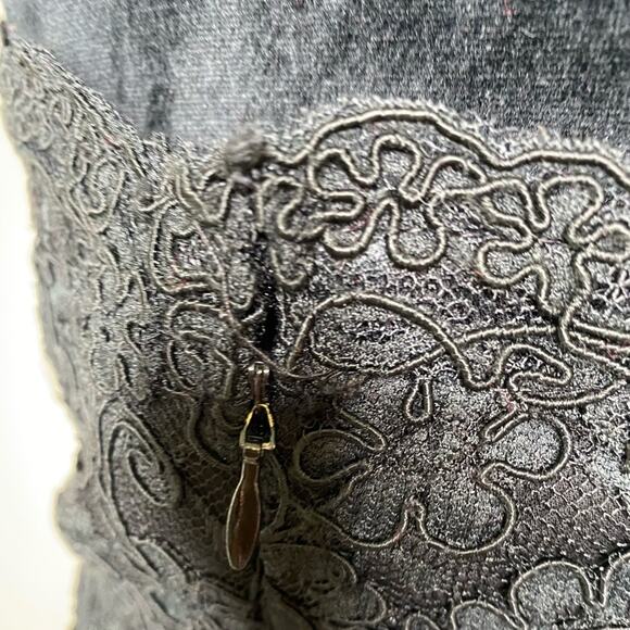 Kay Unger little black halter evening dress lace bodice size 8 - Picture 5 of 11